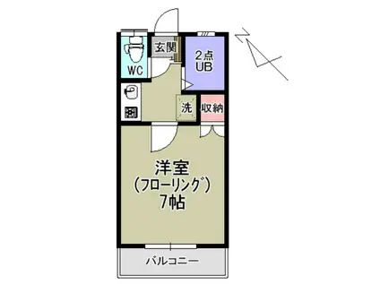 ハイムエクセル(1K/2階)の間取り写真