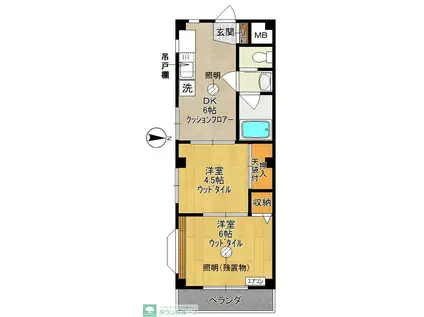 チェリーハイムアンドウ(2DK/3階)の間取り写真