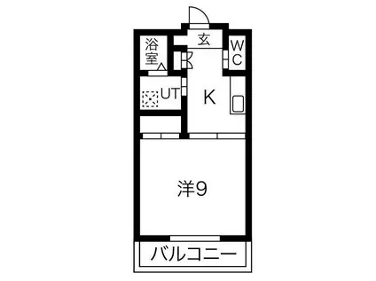 カリヨン三藏田(1K/2階)の間取り写真