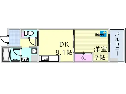 明泉寺シティコート(1DK/1階)の間取り写真