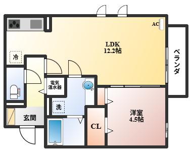クレールコート(1LDK/2階)の間取り写真