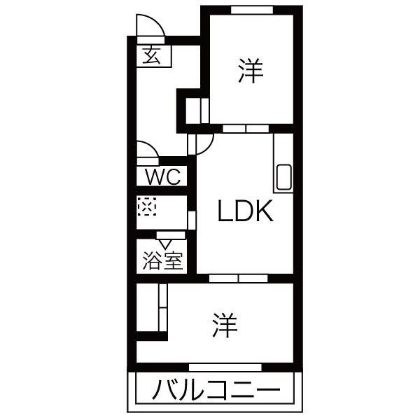 コーポラス新瑞(2LDK/2階)の間取り写真