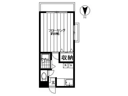 アンソレイユ目黒(1K/1階)の間取り写真