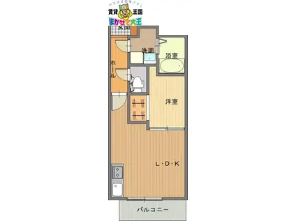 WITH AQUA(1LDK/3階)の間取り写真