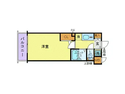 トーシンフェニックス芝浦ベイフォート(1K/11階)の間取り写真