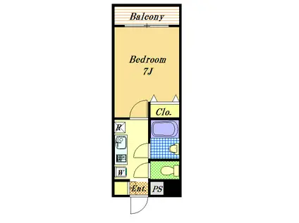 メテオーロ舞浜(1K/3階)の間取り写真