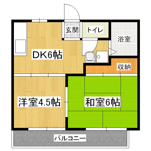 サングリーンハイツ(2DK/1階)の間取り写真