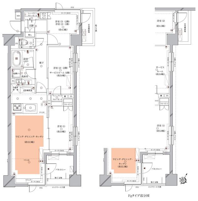 OPUS RESIDENCE MEGURO SENZOKU(2SLDK/1階)の間取り写真