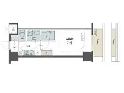 ラグゼナ松戸(1K/5階)の間取り写真