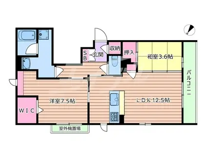 LA MAISON ROSE(2LDK/1階)の間取り写真