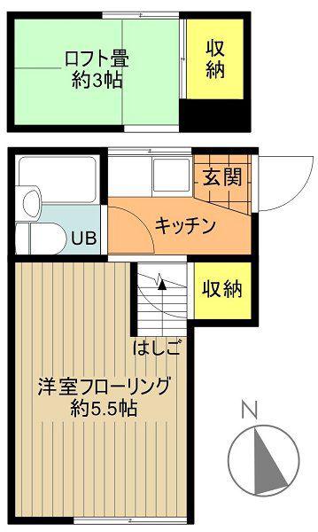 サンハイツ(ワンルーム/1階)の間取り写真