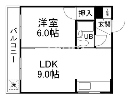アビターレ深草(1LDK/4階)の間取り写真