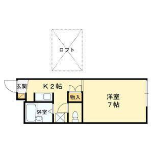 ソレイユ常盤(1K/2階)の間取り写真