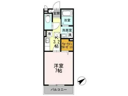 フレシア(1K/2階)の間取り写真