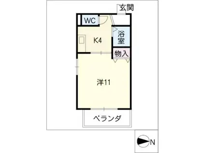 ドルフ庄内通(1K/5階)の間取り写真