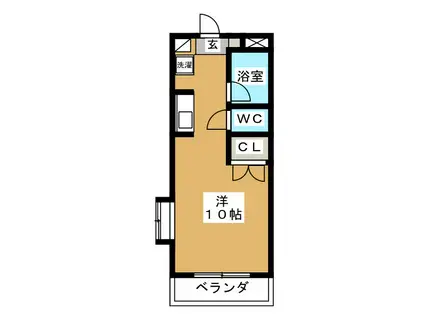 エクセル大岡(ワンルーム/3階)の間取り写真