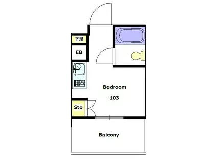 リハリゾートII(ワンルーム/1階)の間取り写真