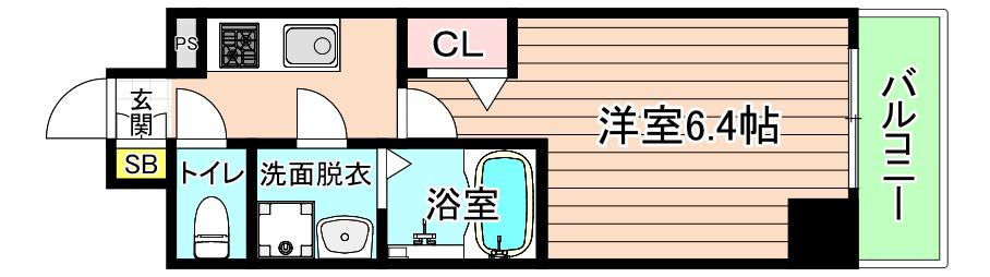 THE HUB MIYAKOJIMA(1K/6階)の間取り写真