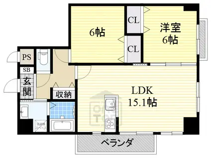 アンフィニⅩ(2LDK/3階)の間取り写真