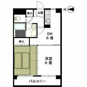 ハイツ山崎(2DK/4階)の間取り写真