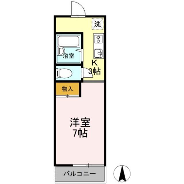 フォレストIV(1K/1階)の間取り写真