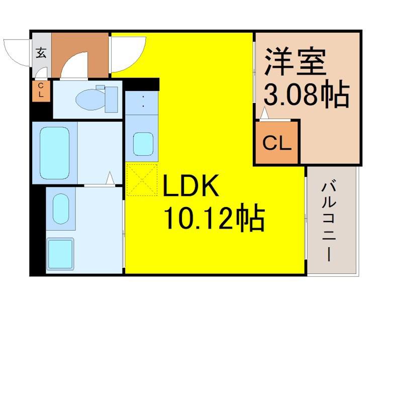JACK YUTAKAIII(1LDK/3階)の間取り写真