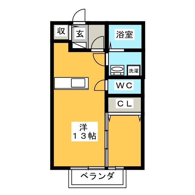 コンフォート ヴィラ(1LDK/2階)の間取り写真