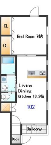 エスペランサIII(1LDK/1階)の間取り写真