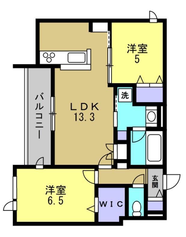 ベル アントレ 西宮(2LDK/4階)の間取り写真