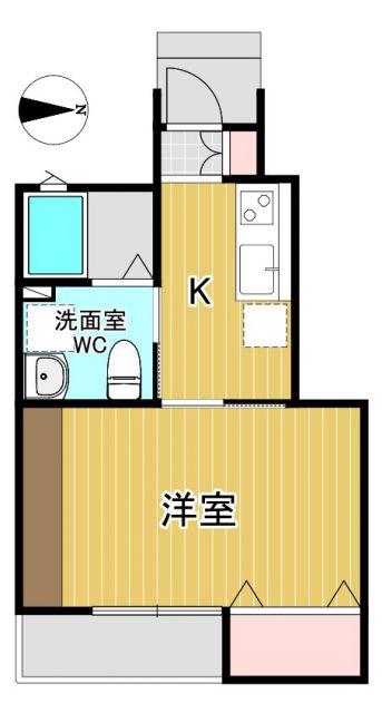 レセナ湊東I(1K/1階)の間取り写真