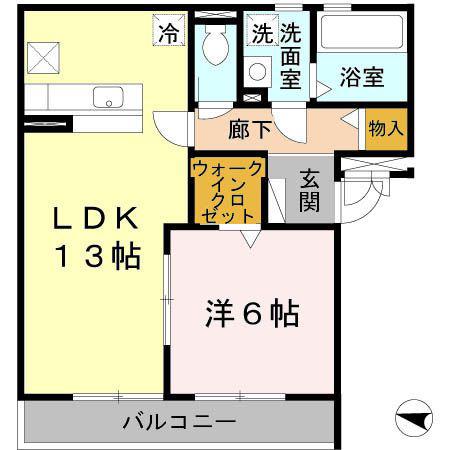 セジュールピア(1LDK/1階)の間取り写真
