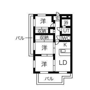 チェレステSUZUKA(3LDK/1階)の間取り写真
