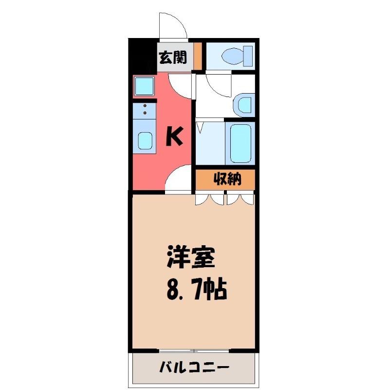 ファーストJUN(1K/1階)の間取り写真