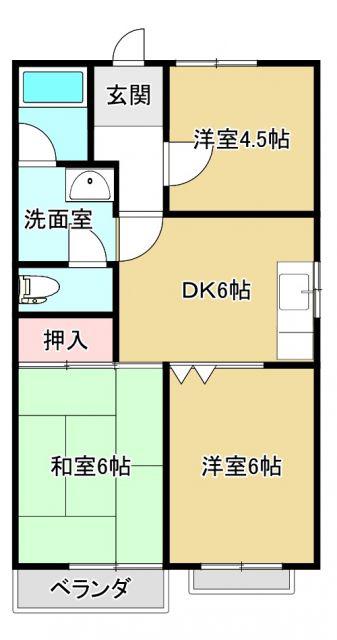 グランイル御立(3DK/2階)の間取り写真