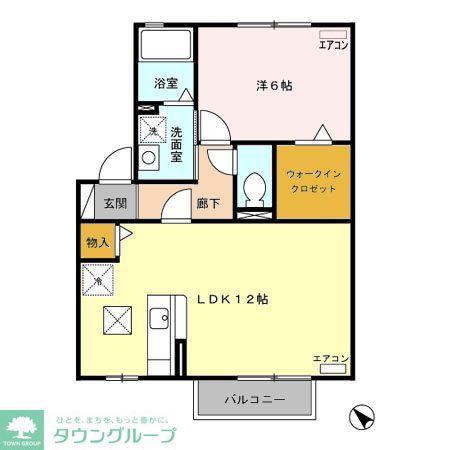 ステラコート(1LDK/1階)の間取り写真