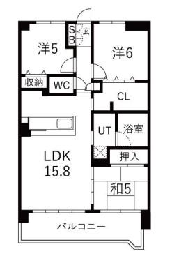 アルファステイツ明石太寺(3LDK/4階)の間取り写真