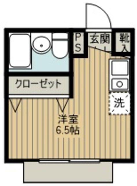 ホワイトハイツ(ワンルーム/1階)の間取り写真