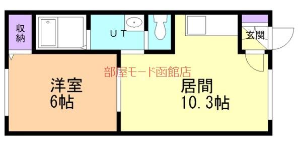 ユニBOX2(1LDK/4階)の間取り写真