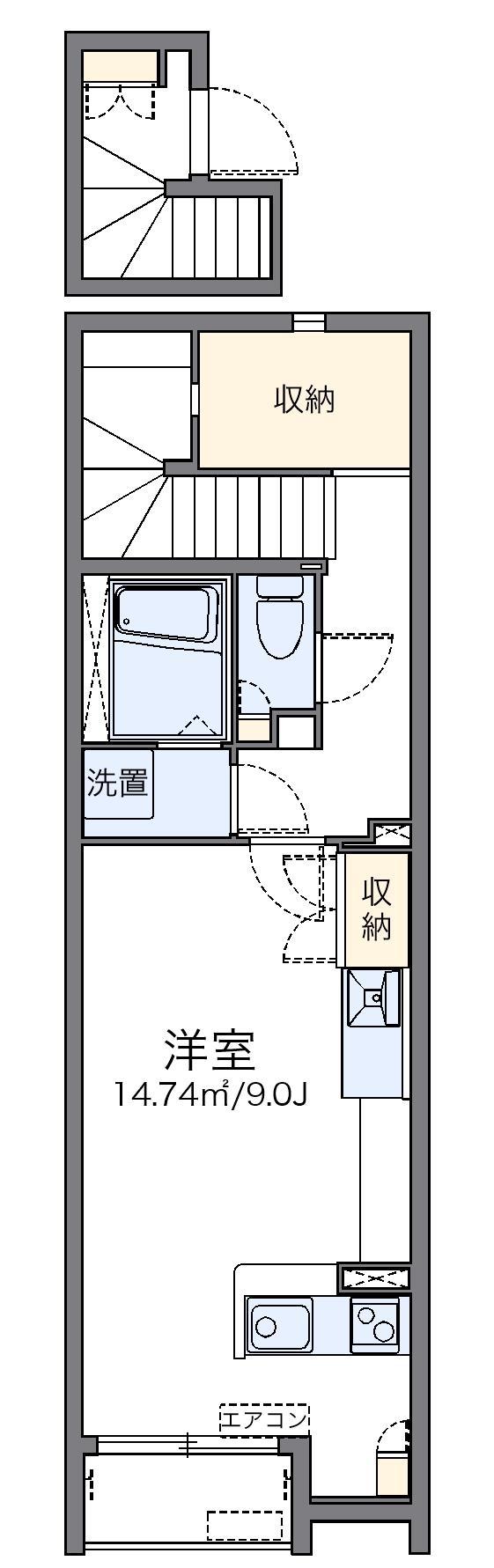 レオネクストポムールII(ワンルーム/2階)の間取り写真