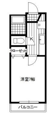 プチメゾン石井III(1K/2階)の間取り写真