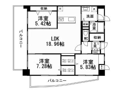 KSK青葉コアプレイス(3LDK/7階)の間取り写真