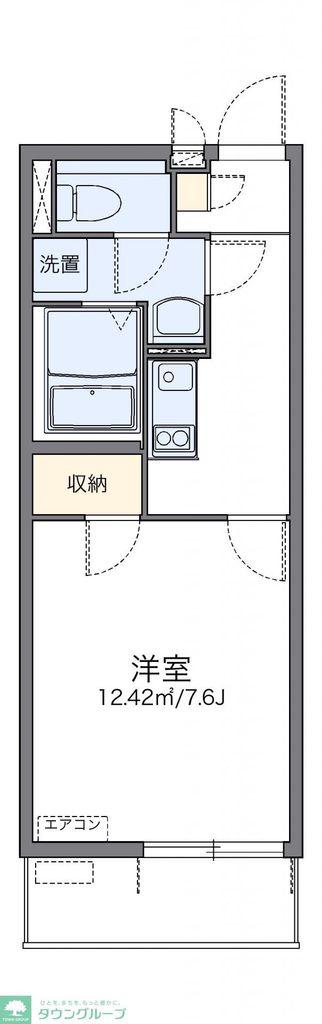 レオネクストさく2(1K/3階)の間取り写真