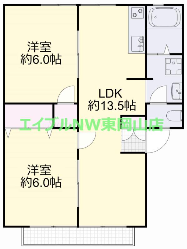 コーポ赤坂(2LDK/1階)の間取り写真