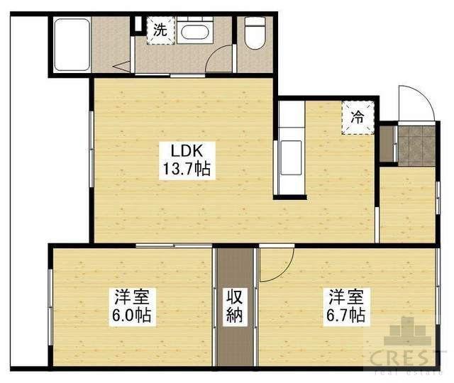 ベルリード(2LDK/1階)の間取り写真