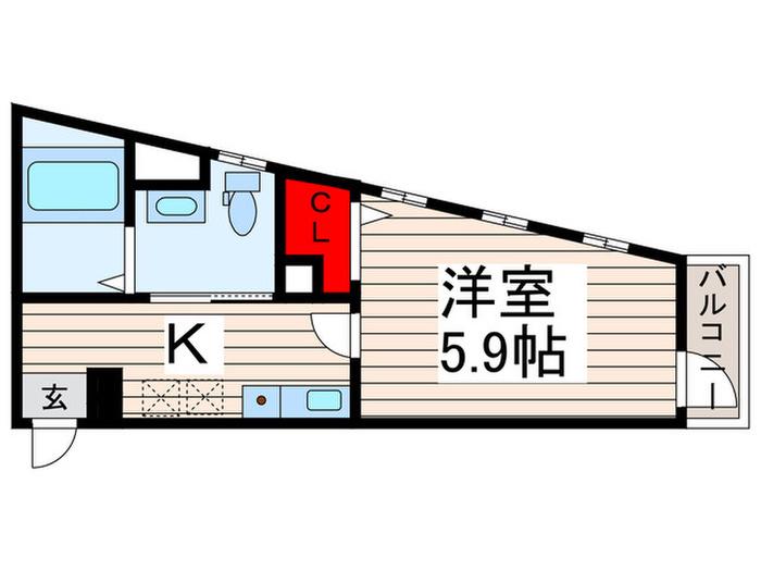 マーキュリー関原(1K/2階)の間取り写真