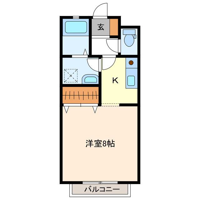 ハイツ118(1K/2階)の間取り写真