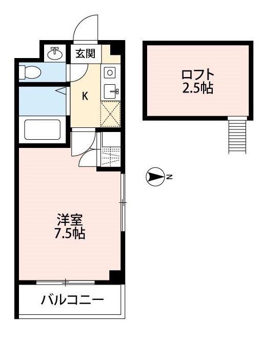 西武池袋線 所沢駅 徒歩5分 3階建 築22年(1K/3階)の間取り写真