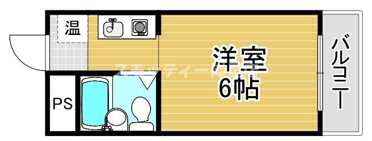 ロイヤルクレイン玉出(1K/4階)の間取り写真