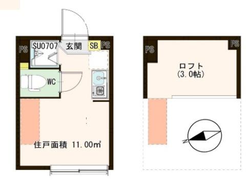 グラン千住仲町(ワンルーム/1階)の間取り写真