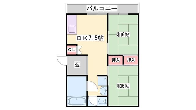 上野田マンション(2DK/5階)の間取り写真